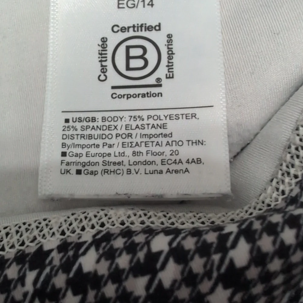 Athleta Girl High Rise Chit Chat Flare Workout Pants Houndstooth Checkered Sz 14